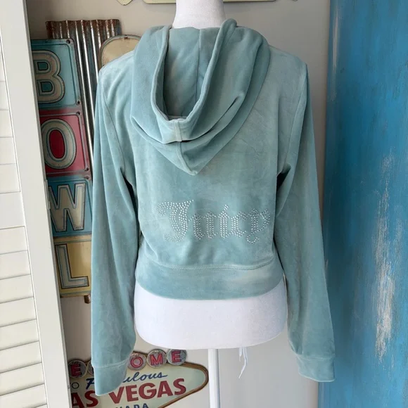 Juicy Couture Pastel Turquoise Velour Track Suit - Picture 5 of 14